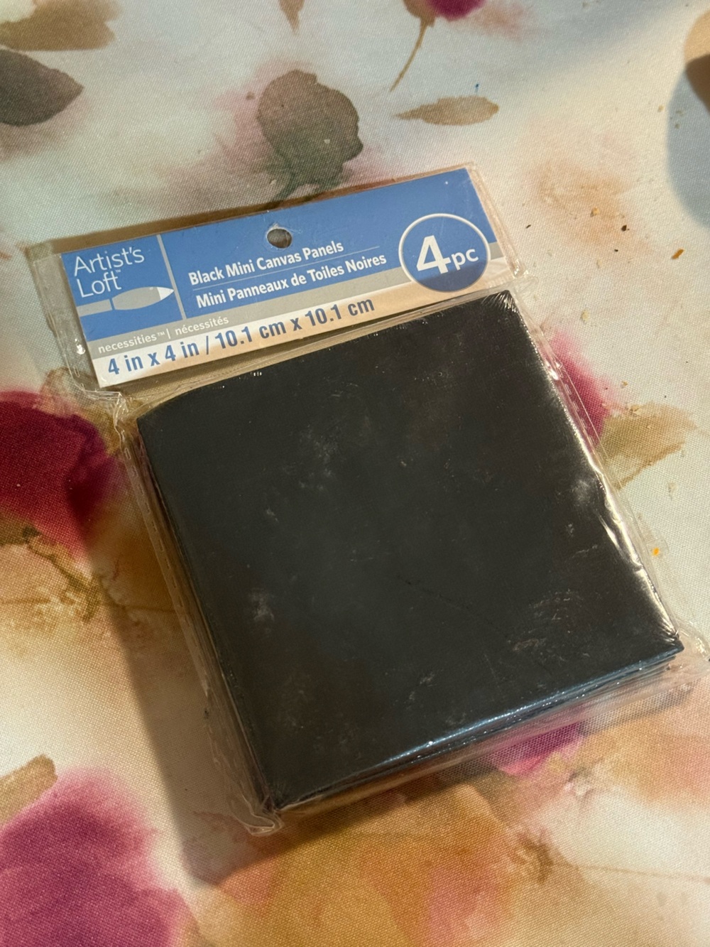 Artist's Loft Black Mini Canvas 4"x4" 4pc NIP
